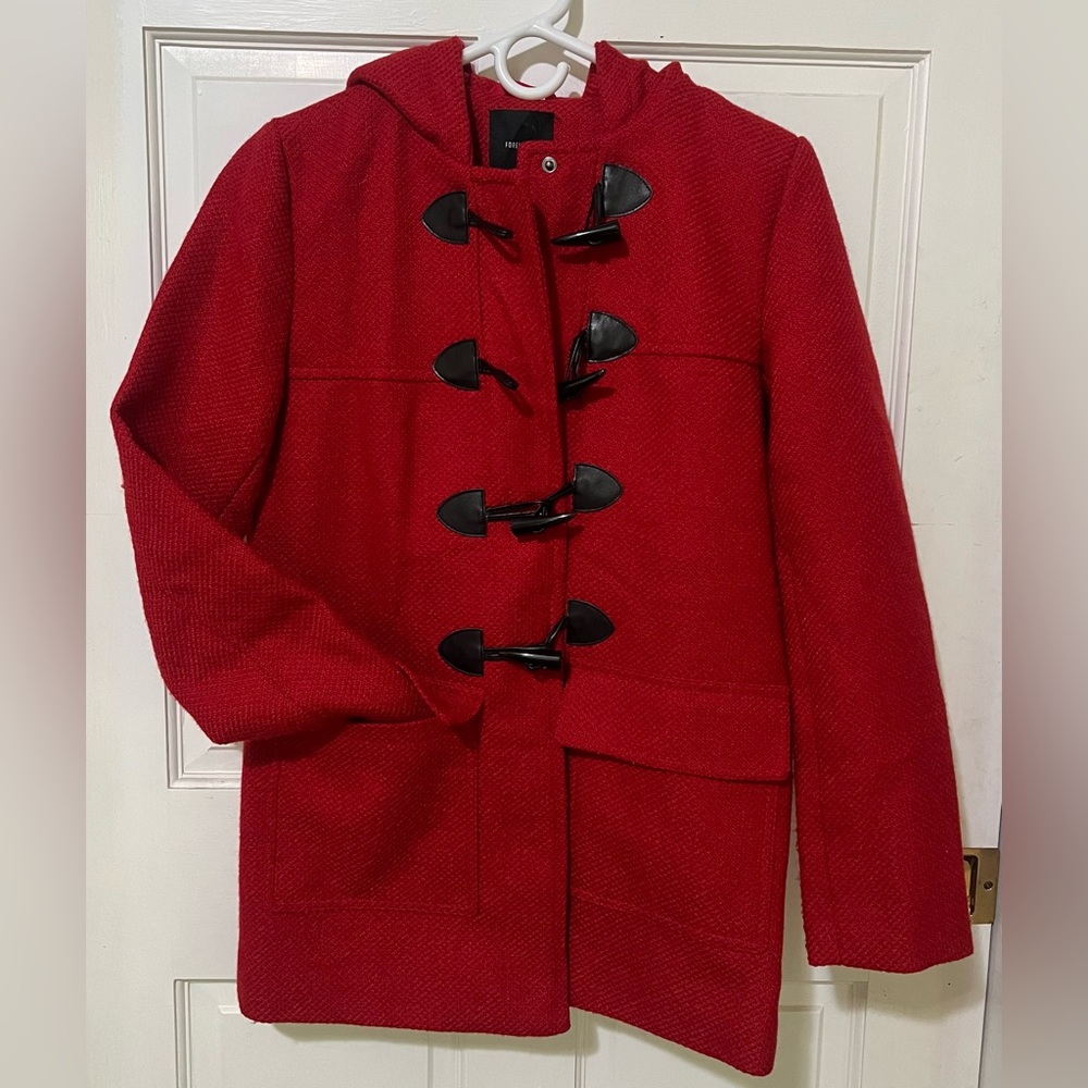 Forever 21 Red Toggle Jacket Euc - image 1